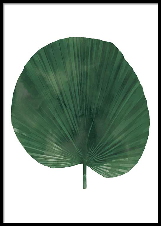 ROUND PALM LEAF WATER COLOR POSTER