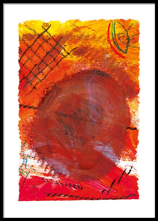 RED ABSTRACT PAINTING POSTER